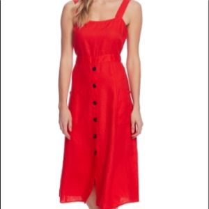 Right red button up linen dress with pockets - Size XXL -  Vince Camuto